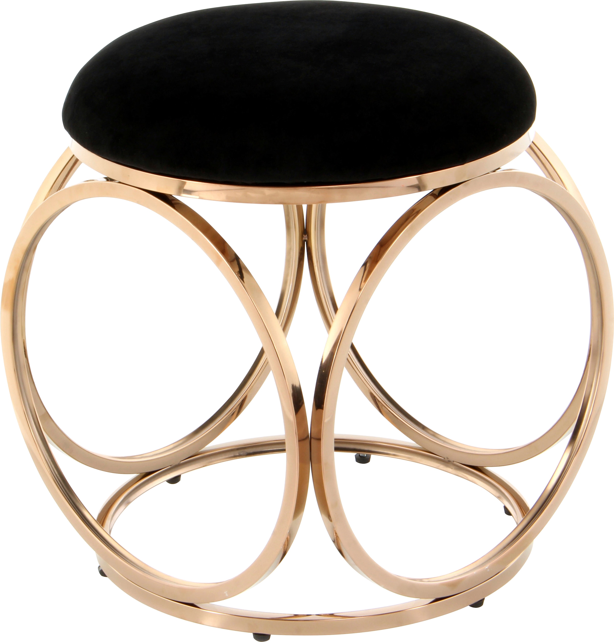 Kayoom Sitzhocker »Hocker Whitney 325,Hocker mit offenem Design,  Gestell aus Metall« 1 Stk. tlg. glamourös, hochwertig, pflegeleicht, rundes Sitzkissen