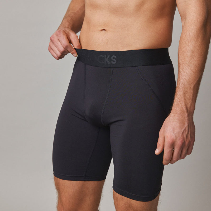 Radlerhose Herren aus recyceltem Polyester Schwarz