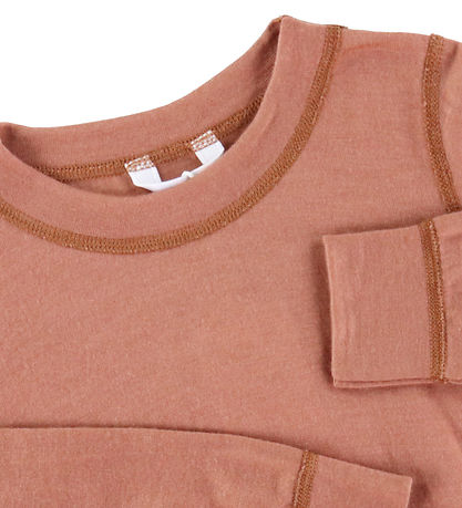 Joha Bluse - Uld - R?d/Brun