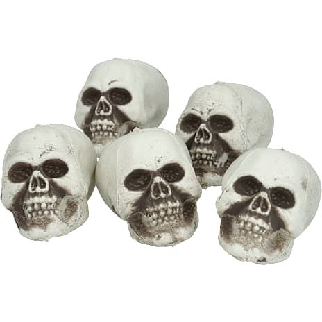 Halloween kranier 5x6 cm 5-pak - hvid