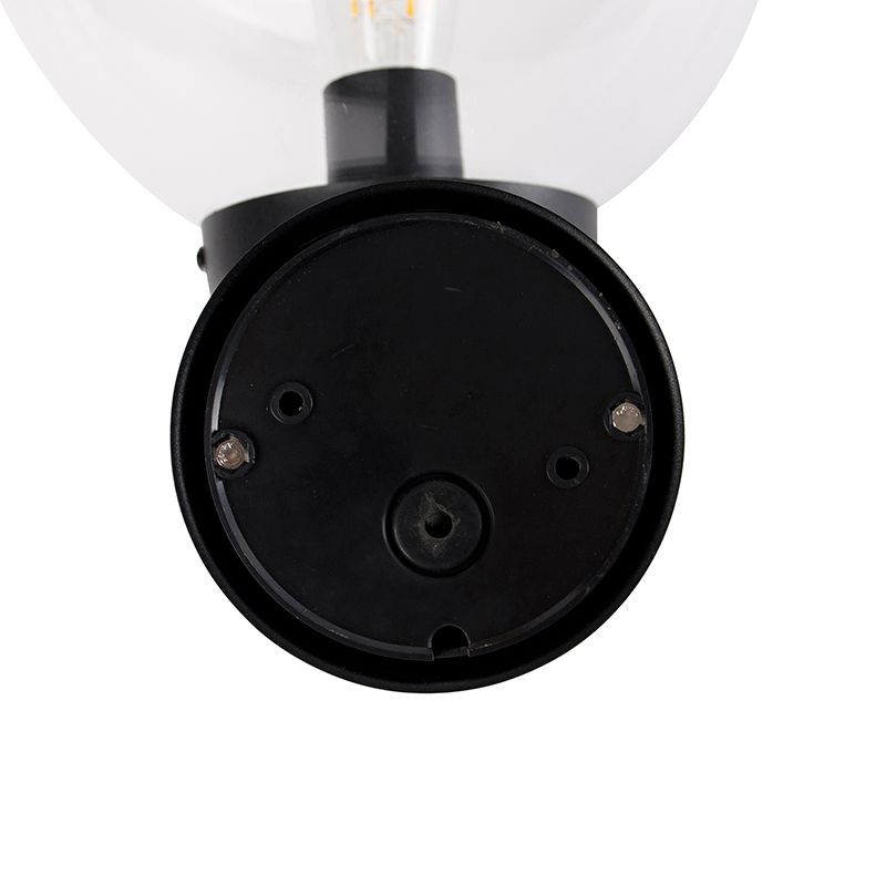 Buiten wandlamp zwart met kunststof IP44 RVS - Sfera