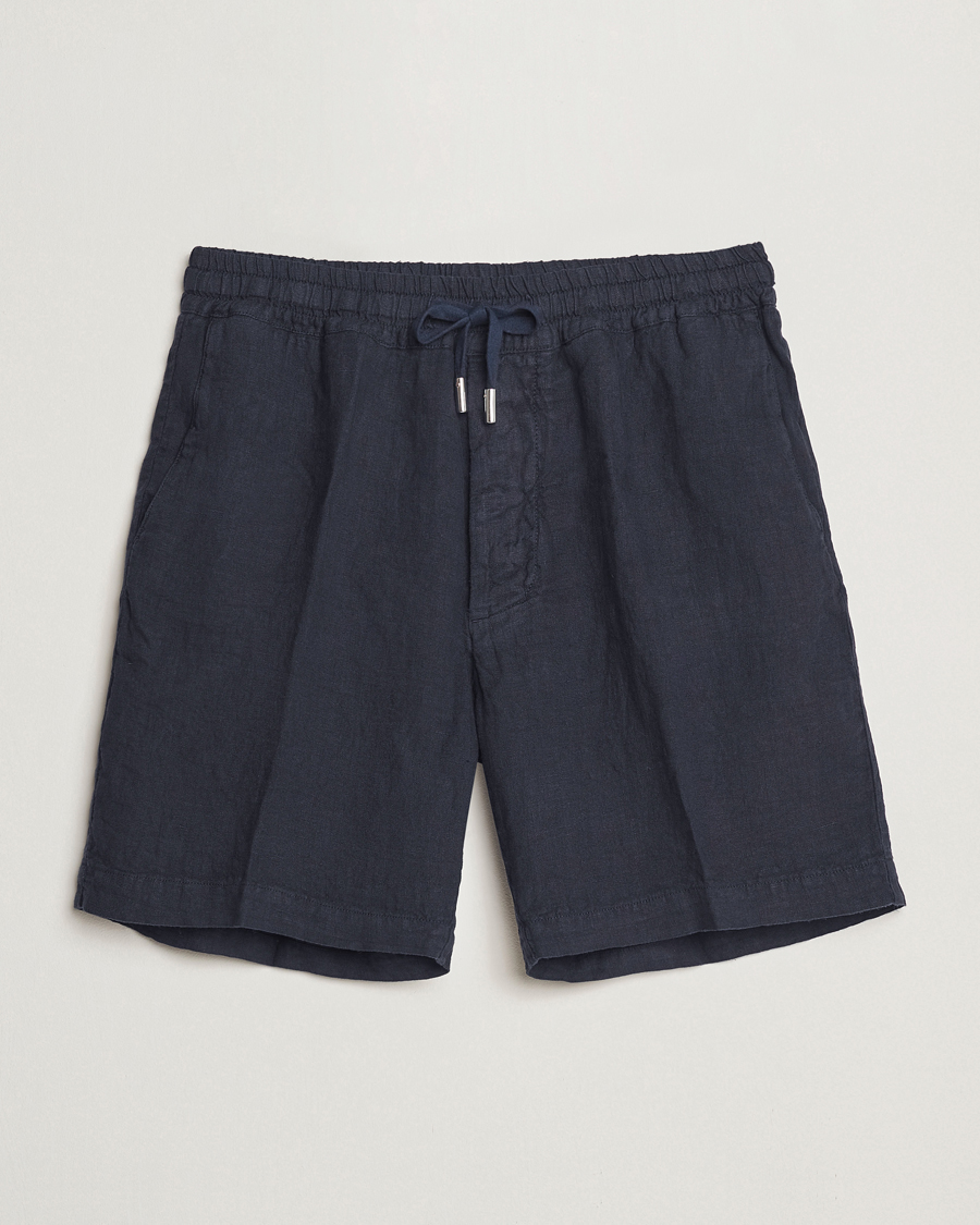 Altea Linen Drawstring Shorts Navy