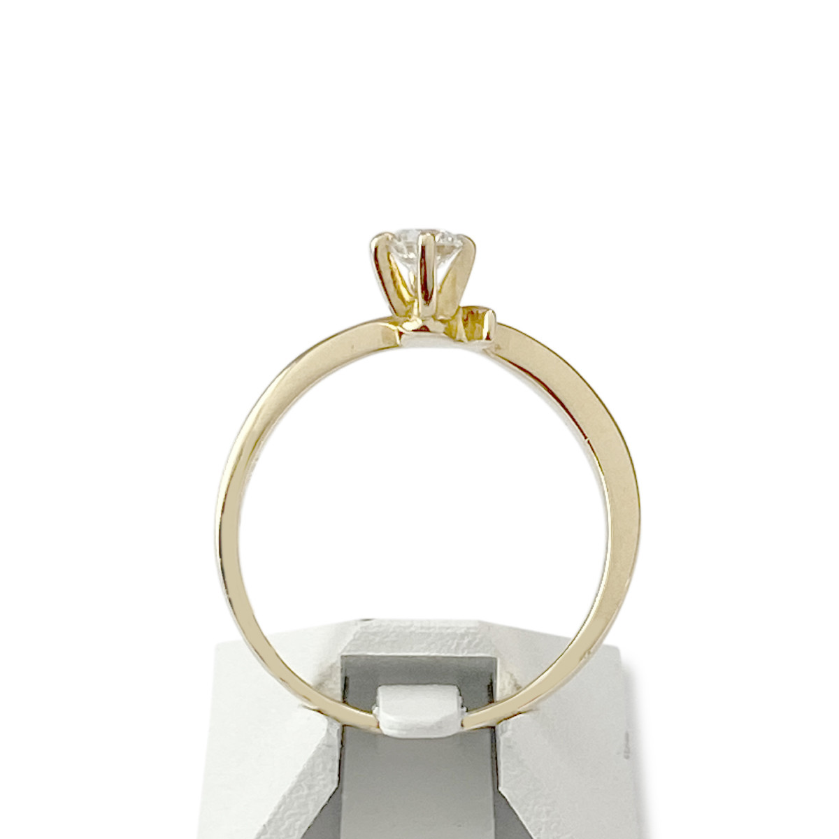 Solitaire d'occasion or 750 jaune diamant 0.15 carat