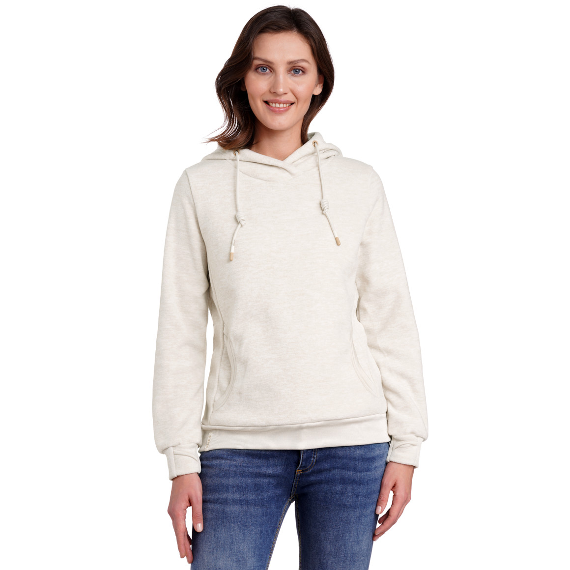 Gina Damen Hoodie aus Fleece creme