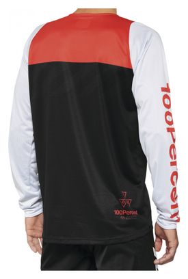 Maillot Manches Longues 100% R-Core Noir / Racer Rouge