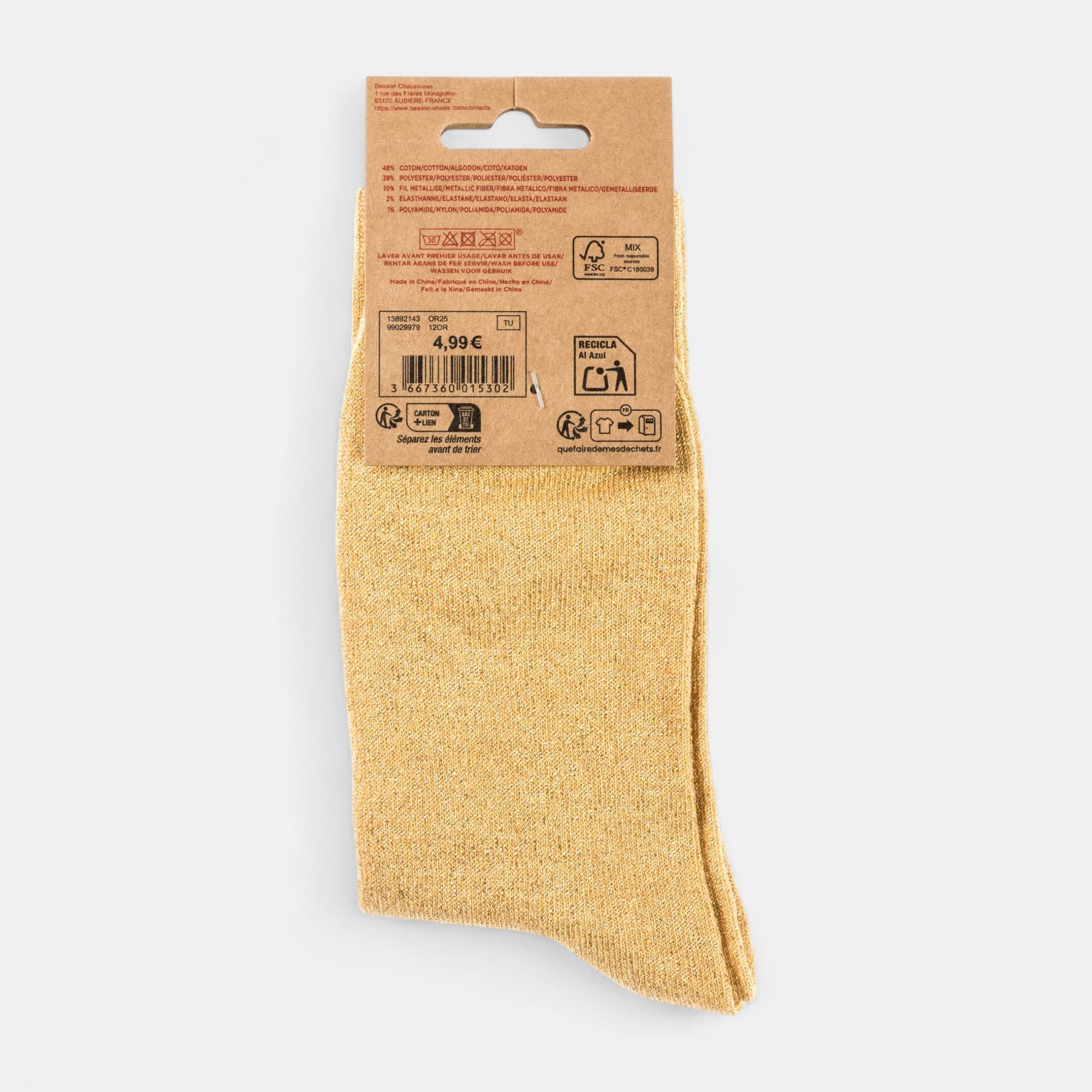 Chaussettes Femme or