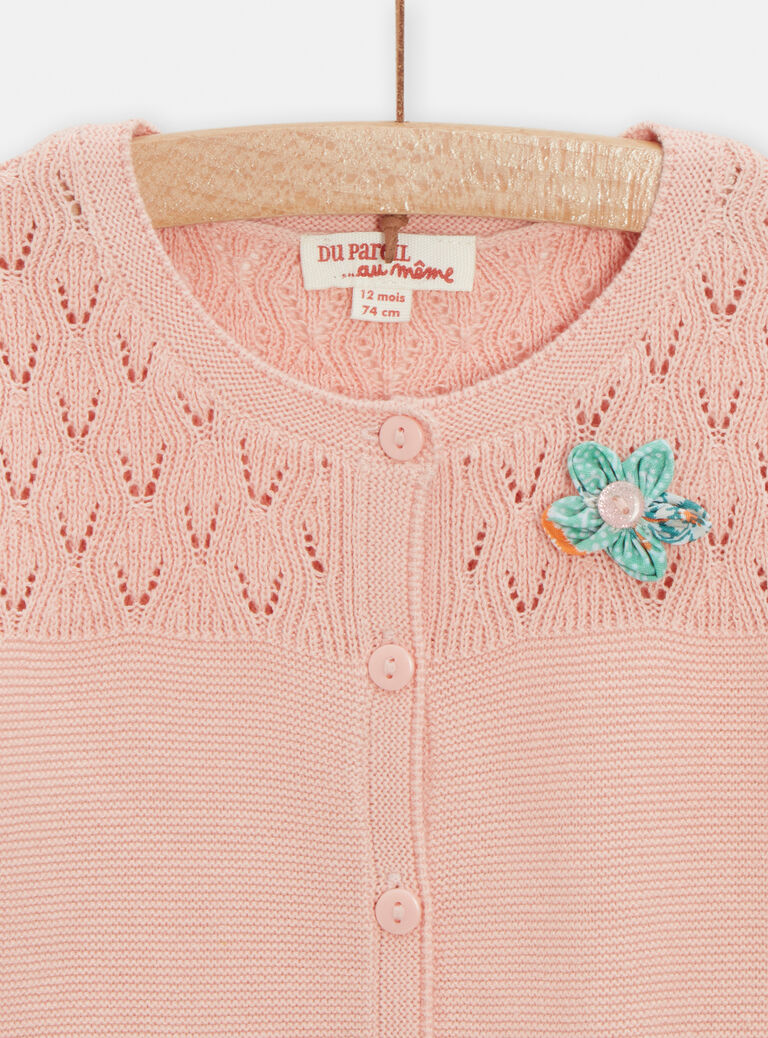 Cardigan rose pour bébé fille