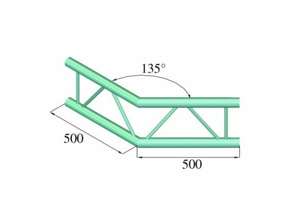 Alutruss BILOCK BQ2-PAC23V 2-punkts traverse Hjørne 135 °