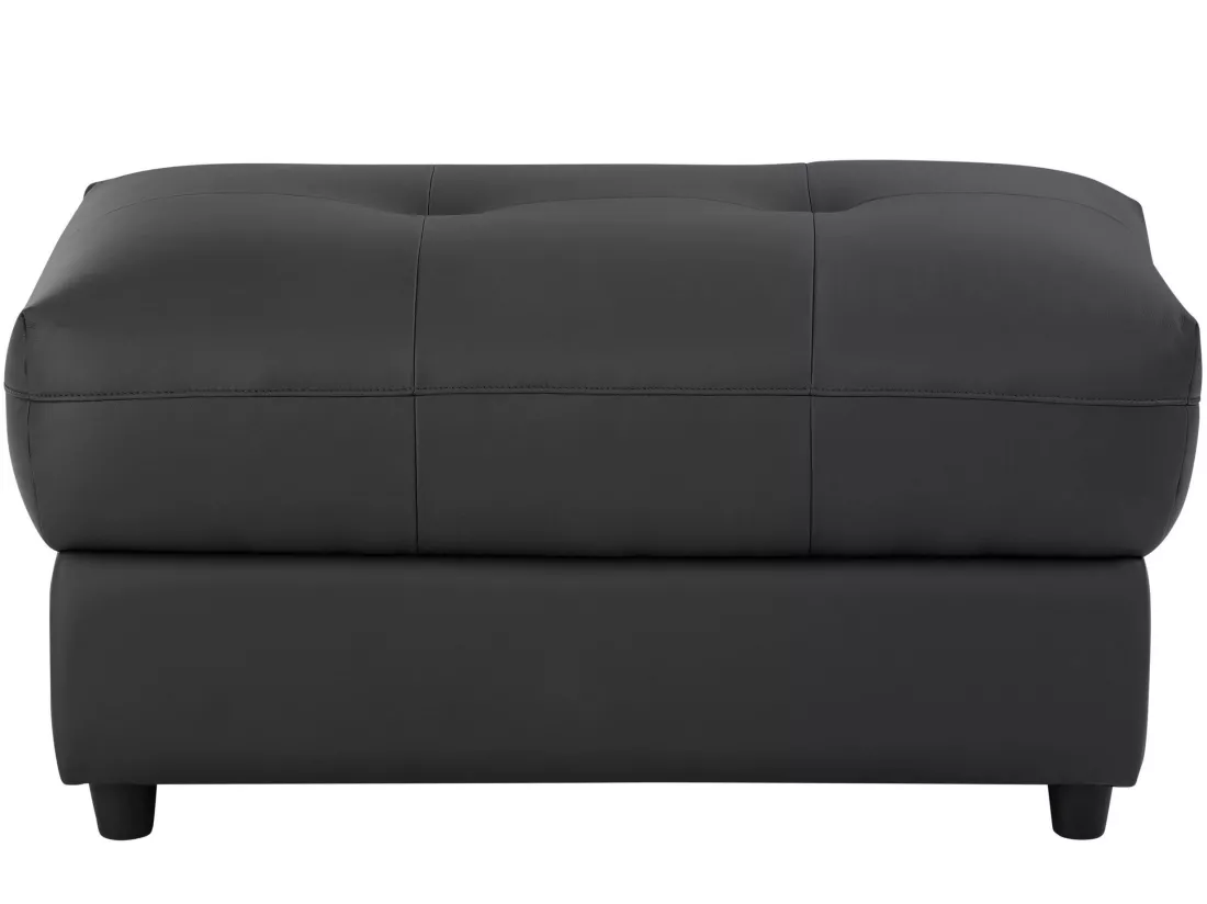 Tanaro | Pouf rembourré en PU noir