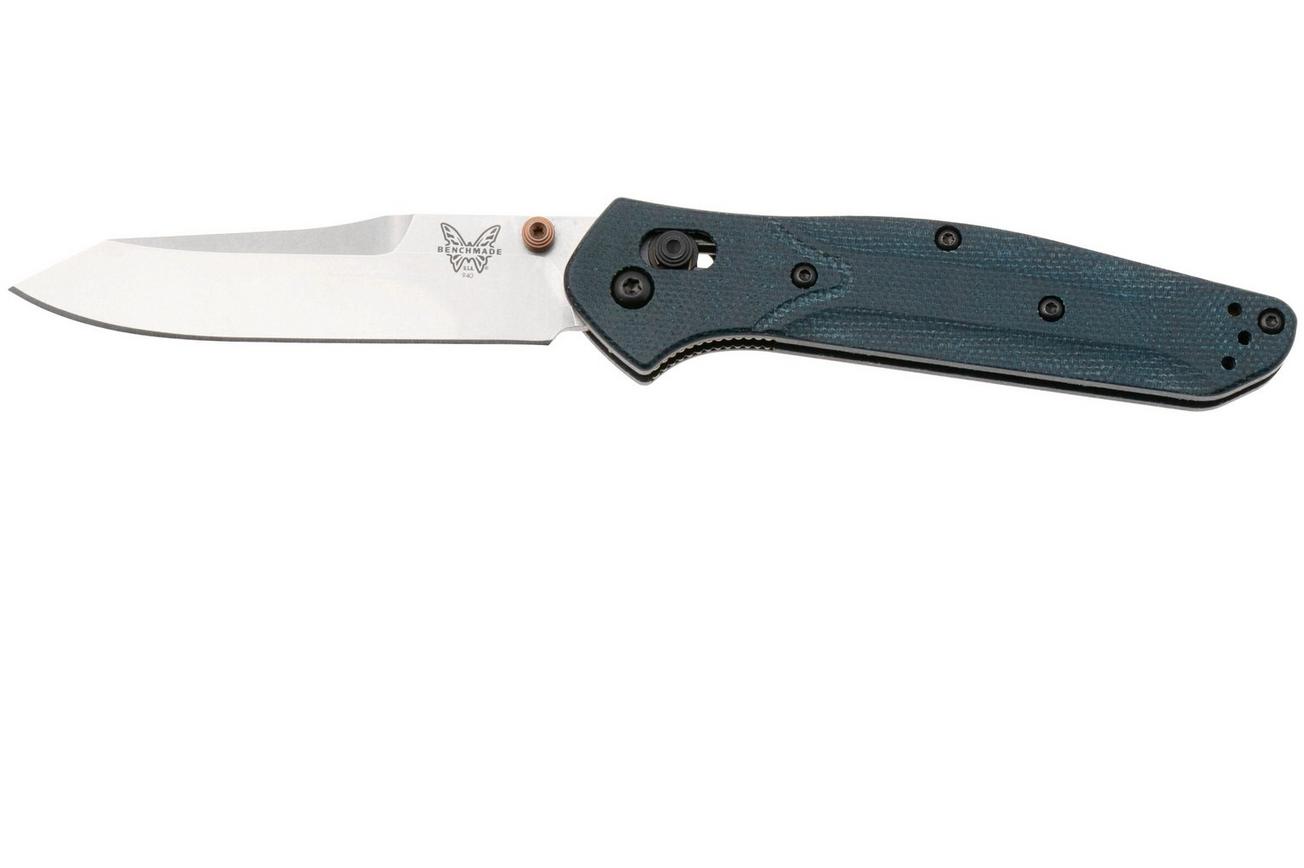 Benchmade Osborne 940-04 Stonewashed M390, Blue Denim Micarta, zakmes, Warren Osborne design