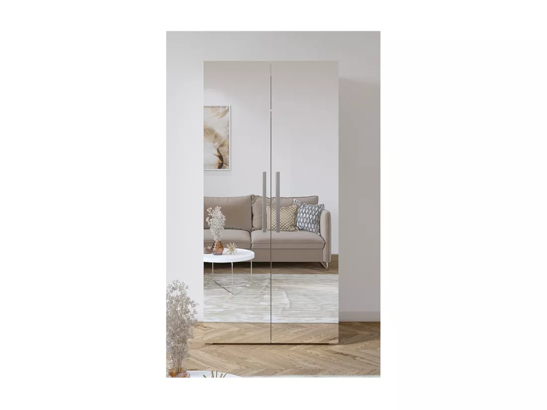 Armoire design 100 cm 2 portes avec grands miroirs collection JUPITER