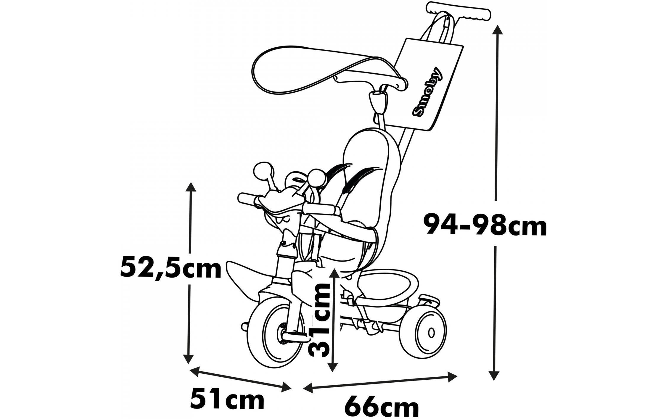 Dreirad Baby Driver Grau<br>3-in-1 Dreirad mit Sicherheitsfunktionen