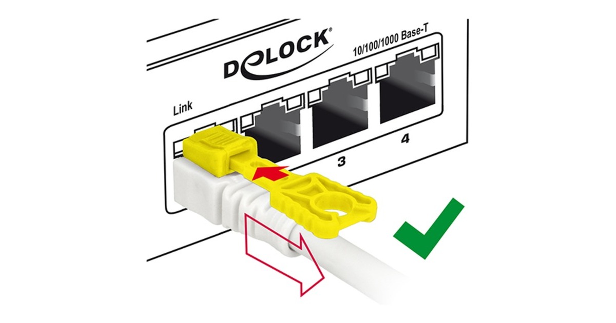 DeLOCKPatchkabel S/STP, RJ-45 Secure met Cat.6a  (Wit, 85330, 0,5 meter)