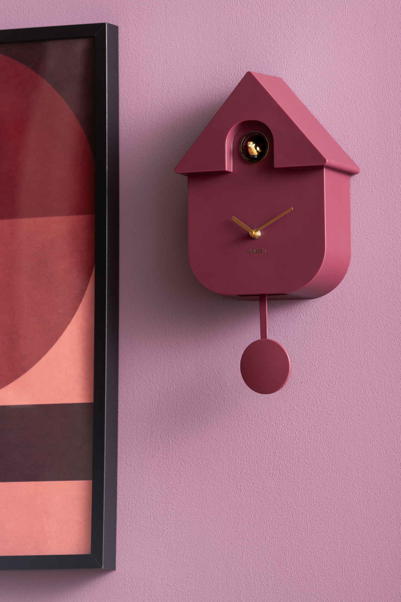 Wandklok Modern Cuckoo Oro Donkerpaars