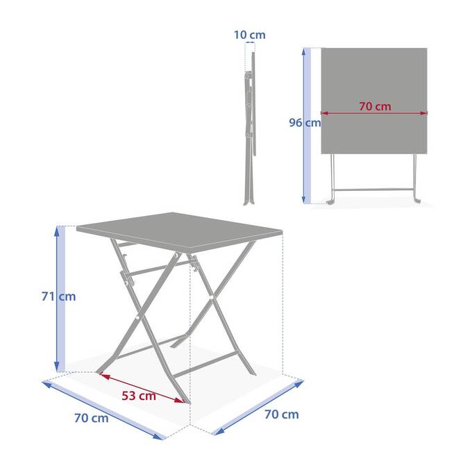 Table de jardin pliante carrée GREENSBORO Vert laurier