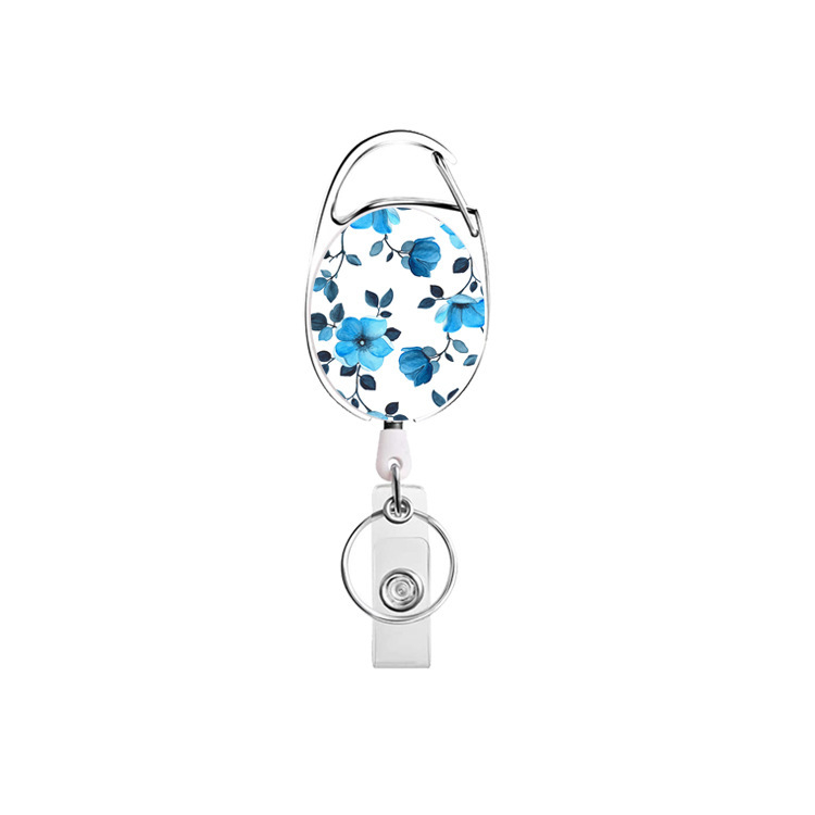 (4er Set) Anti-Lost Key-Bak Schlüsselanhänger mit Gürtelclip   Schlüsselring - Blumen