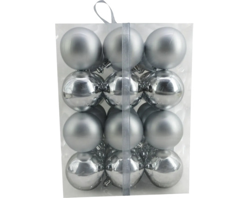 Lafiora kerstboomballen, verpakking van 36, Ø 6 cm, zilver