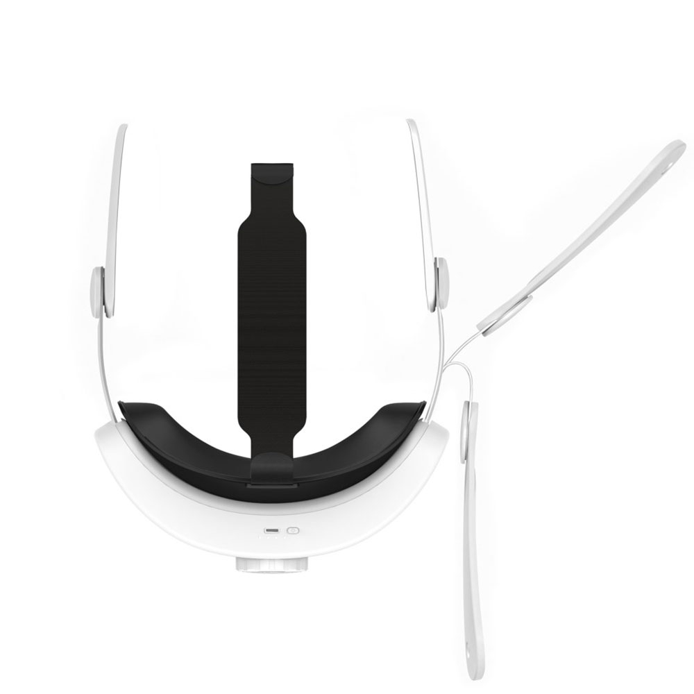 Meta Quest / Oculus Quest 3 Verstellbares Kopfband Schutzriemen zur Druckreduzierung mit eingebautem Akku 6400 mAh (Grössenverstellbar) - Weiss