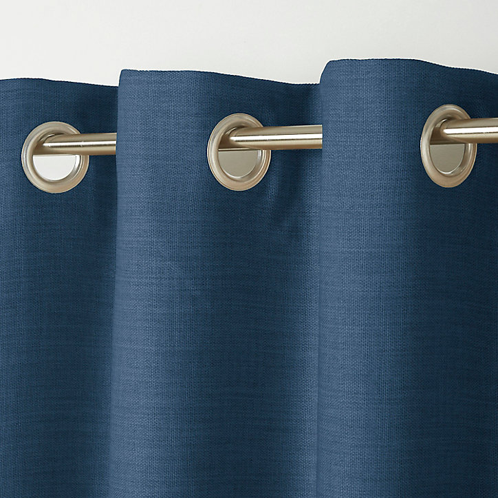 Rideau GoodHome Novan bleu foncé l.140 x H.260 cm