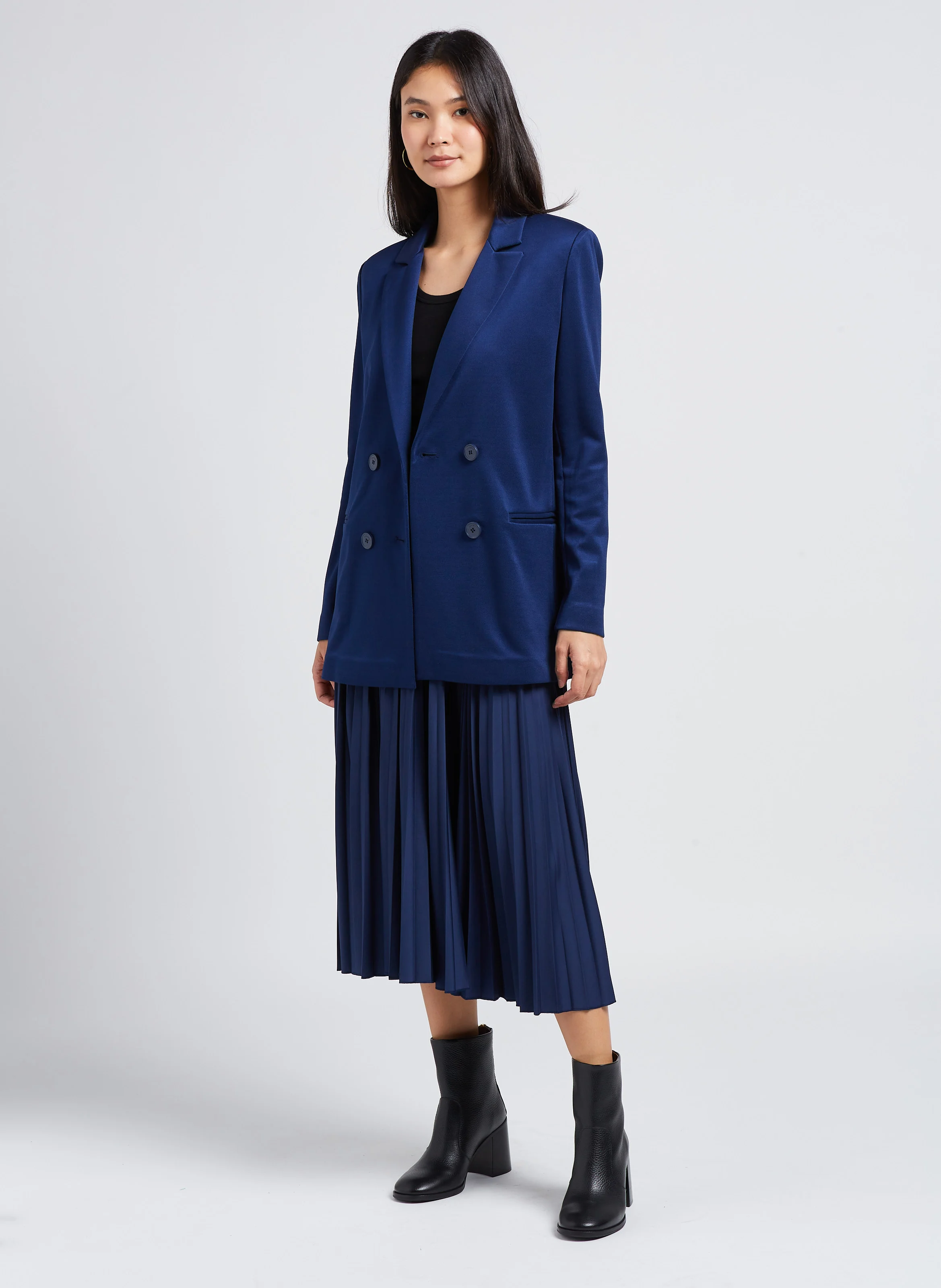 CREDERE - Blazer en sergé de jersey| Bleu