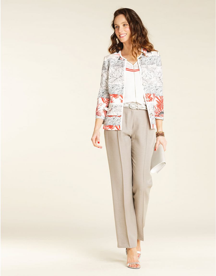 Blouse chic écru corail