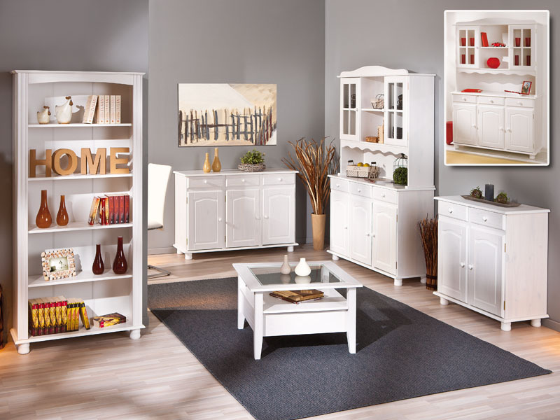 Buffet SIENA - weiß - Massivholz - 198 cm
