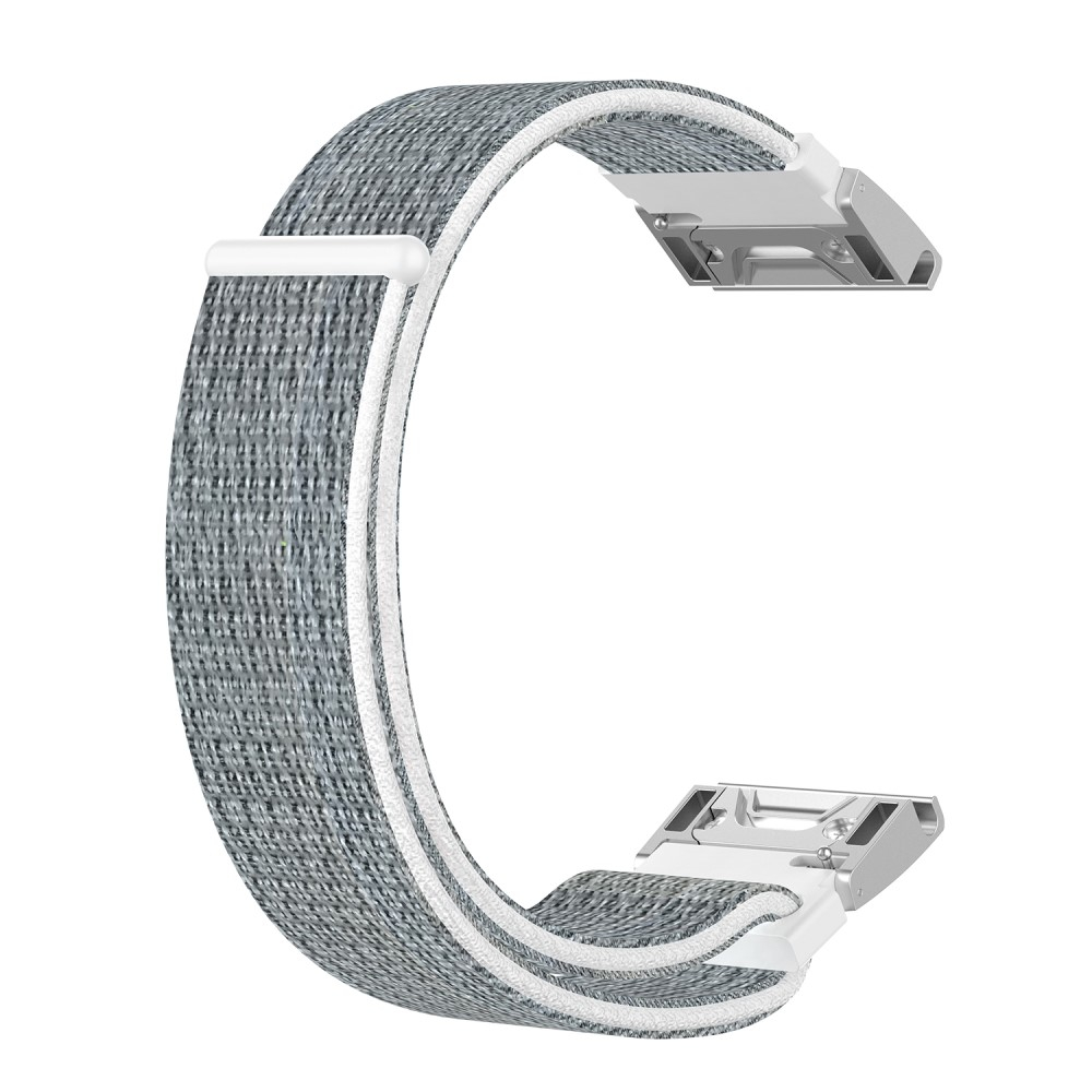Garmin Fenix 6 / 6 Pro / 5 / 5 Plus / Forerunner 935 Nylon Klettverschluss Ersatz Armband (Gelenkumfang: 190-245mm) - Grau / Weiss
