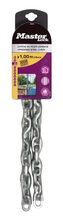 Masterlock gehard staal 1M - Kettingslot - Vermessingd - 0.8 cm