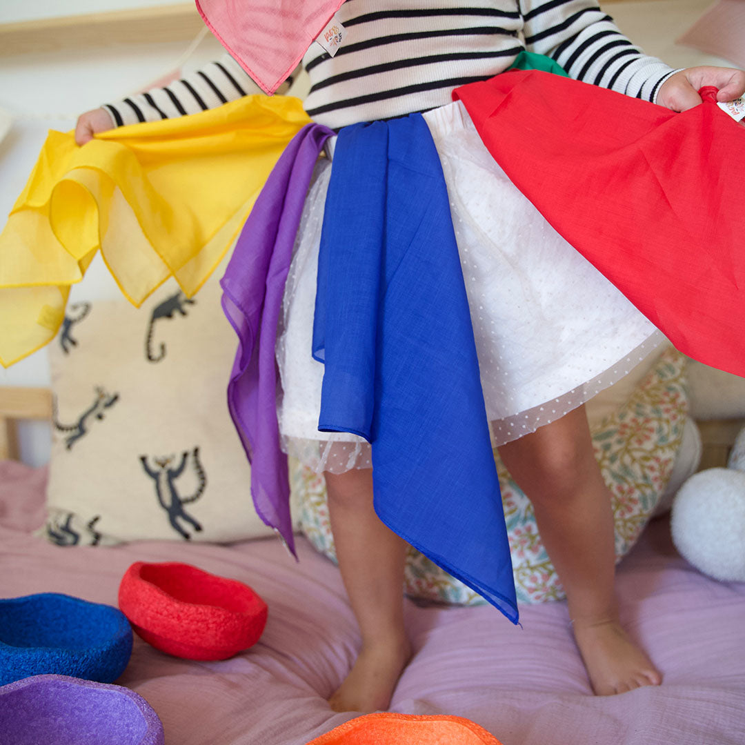 pit and play speeldoek regenboog - rood - 48x48 cm