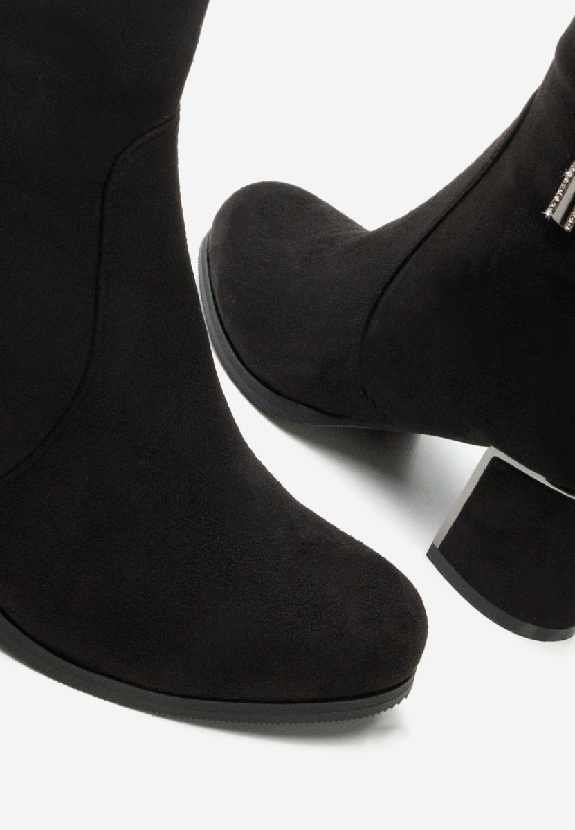 Bottes élégantes femme à talon noires Sandra