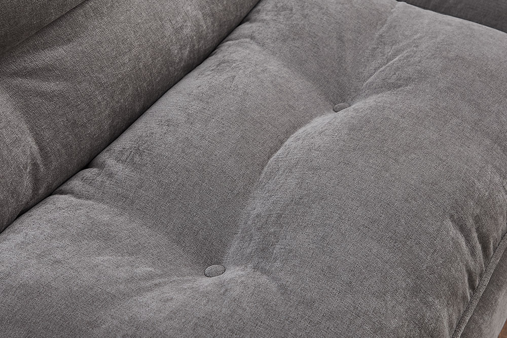 Modernes Schlafsofa COCOONING 190cm grau Chenillestoff 3-Sitzer Couch