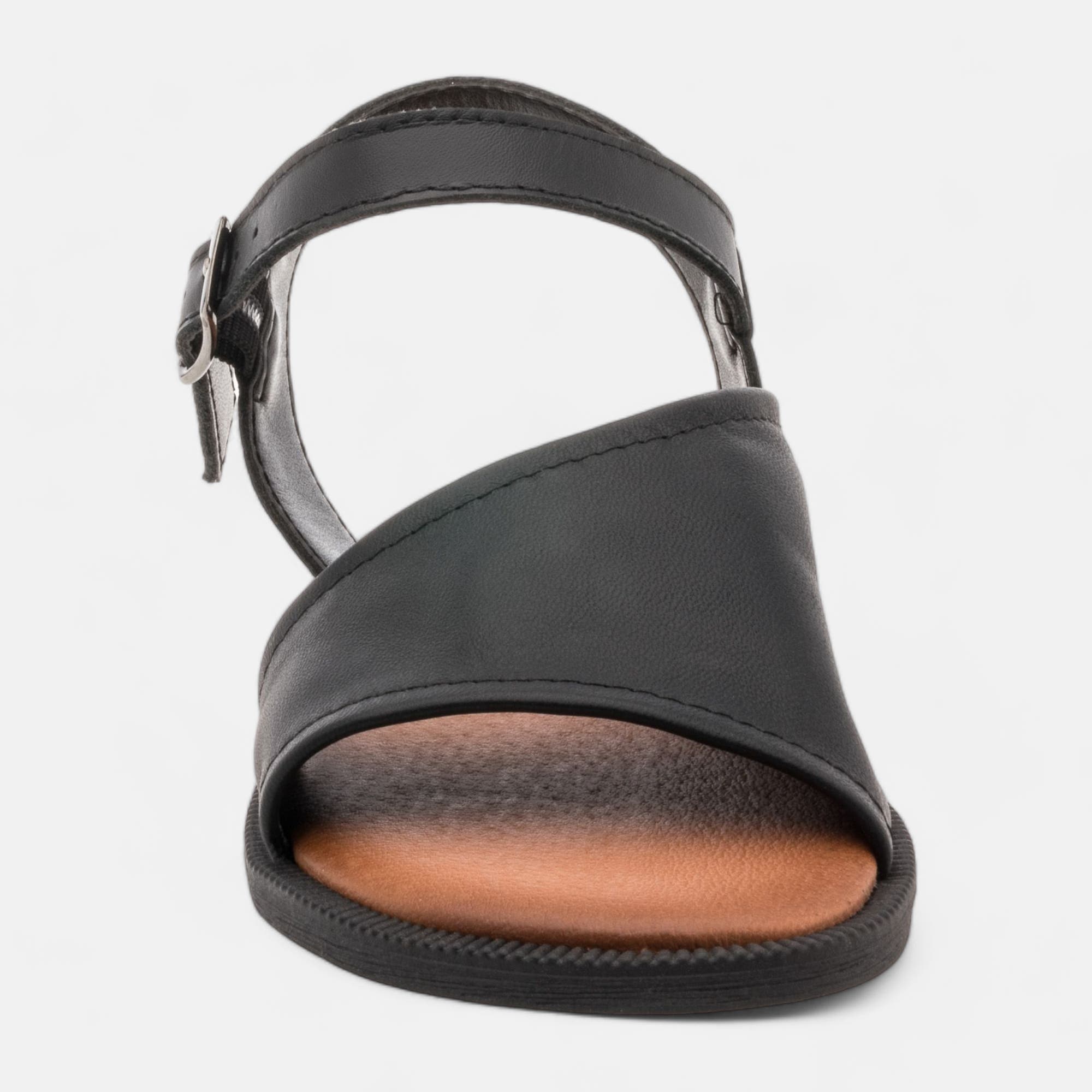 Sandales Femme en cuir noir