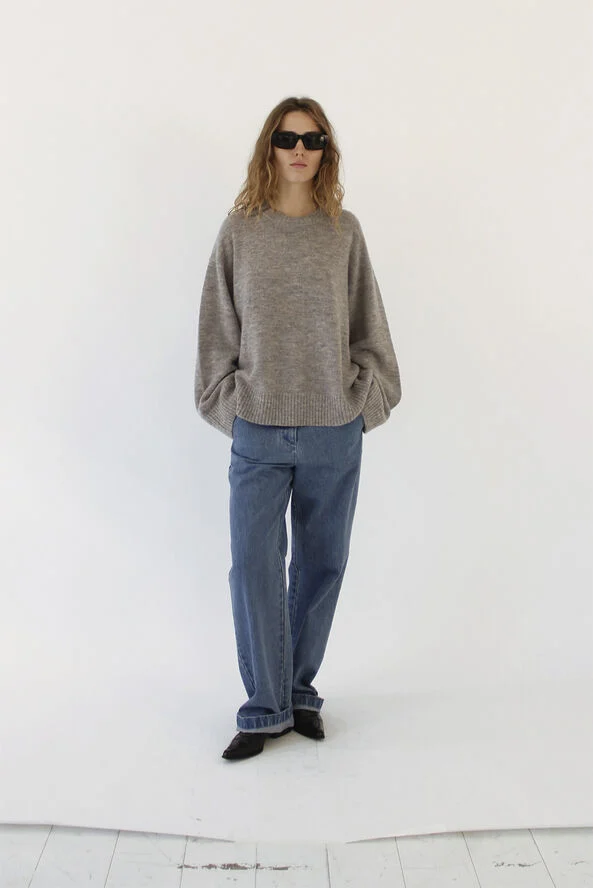 Designers Remix Verona Slit Sweater Grå