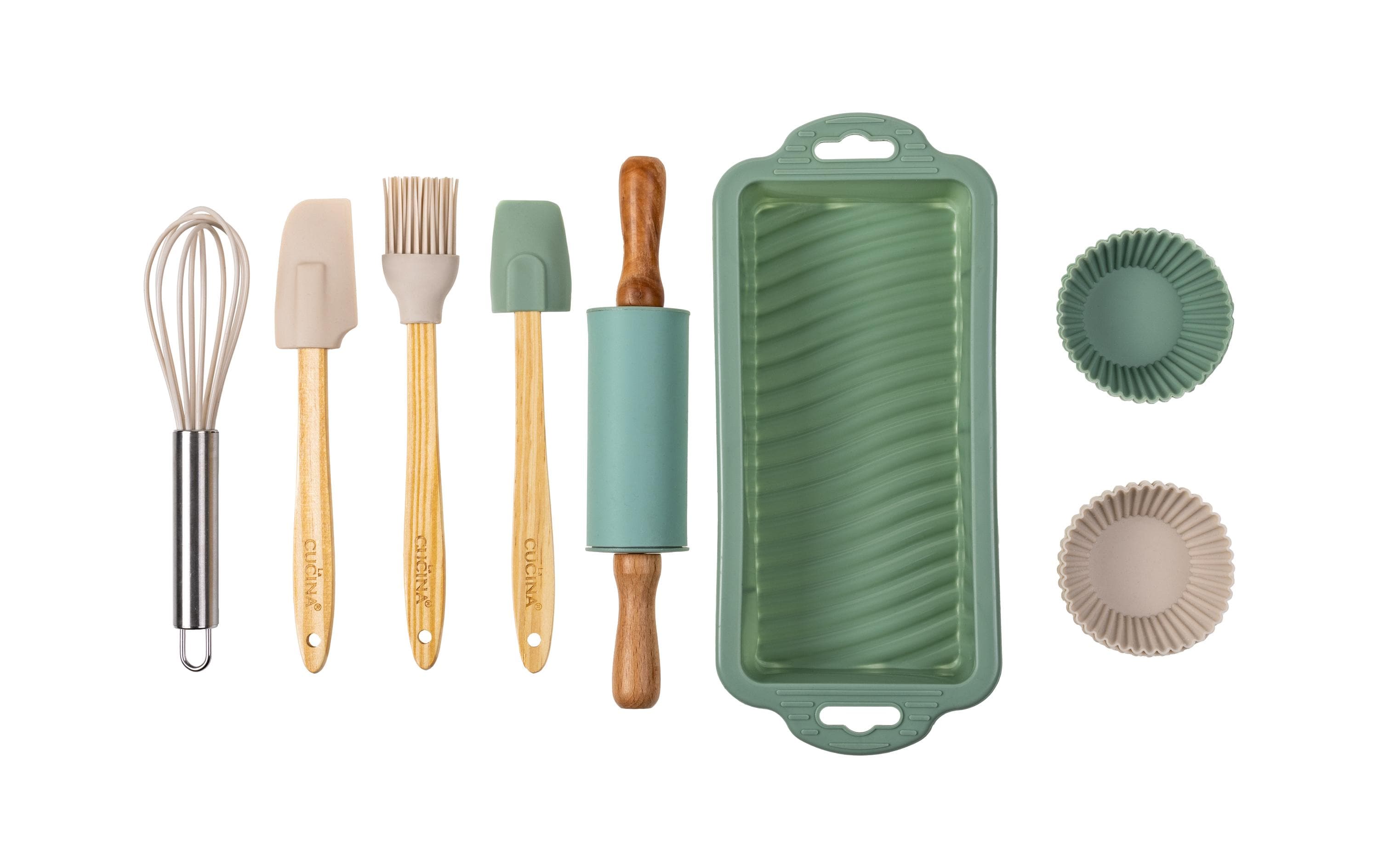 Backformen-Set für Kinder, 12-teilig, Grün/GrauBackutensilien für die Kleinen