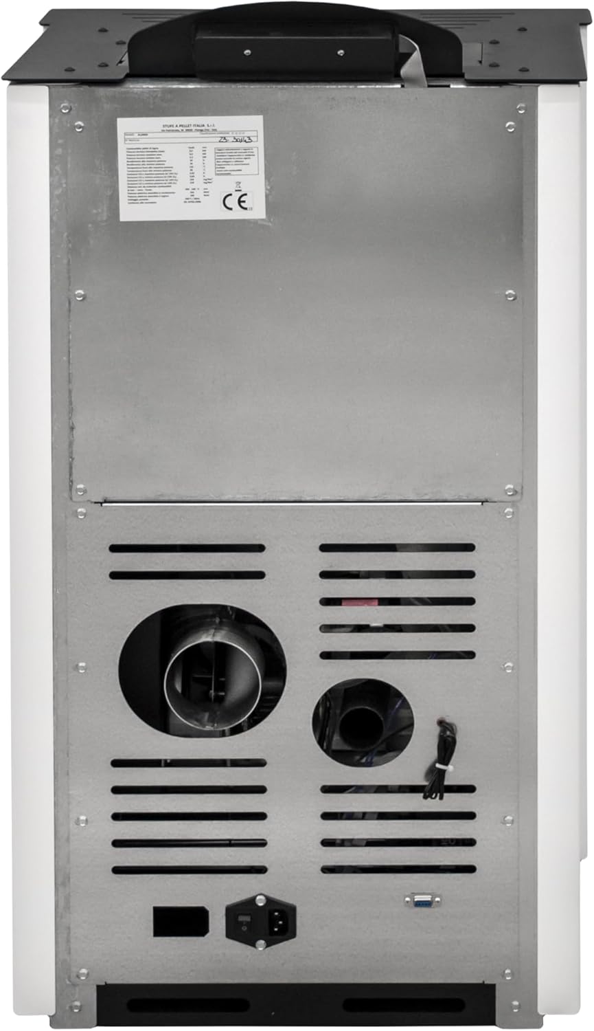 STUFE A PELLET ITALIA Alaska 10 KW WiFi | Pelletöfen mit Belüftung Effizienz 91% Heizt 85m² Autonomie 20 Sdt. Programmierbar WiFi-Fernsteuerung 5 Geschwindigkeiten und Kräfte 24M Garantie Weiß