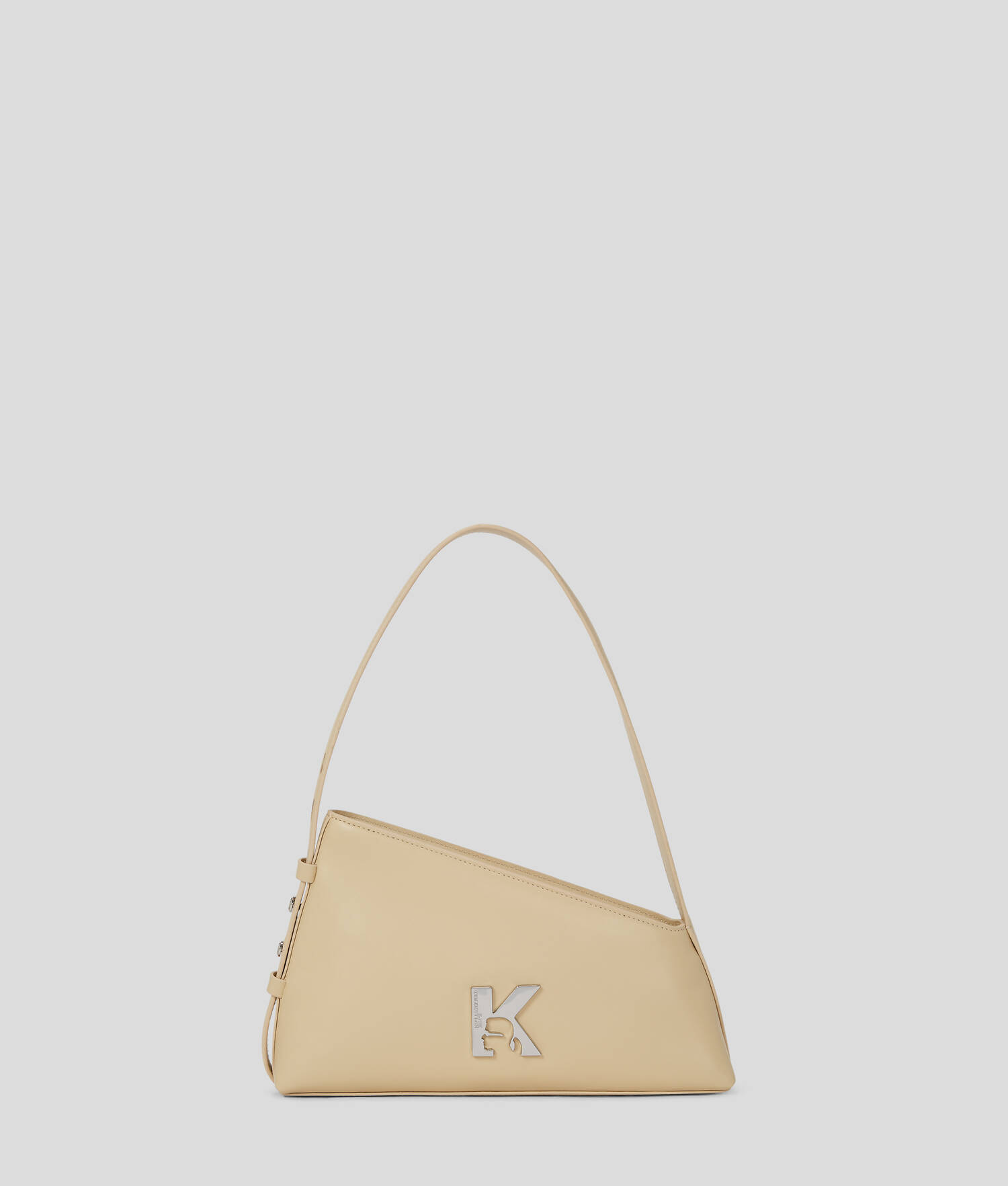SAC PORTÉ ÉPAULE GÉOMÉTRIQUE EN CUIR - Galet
