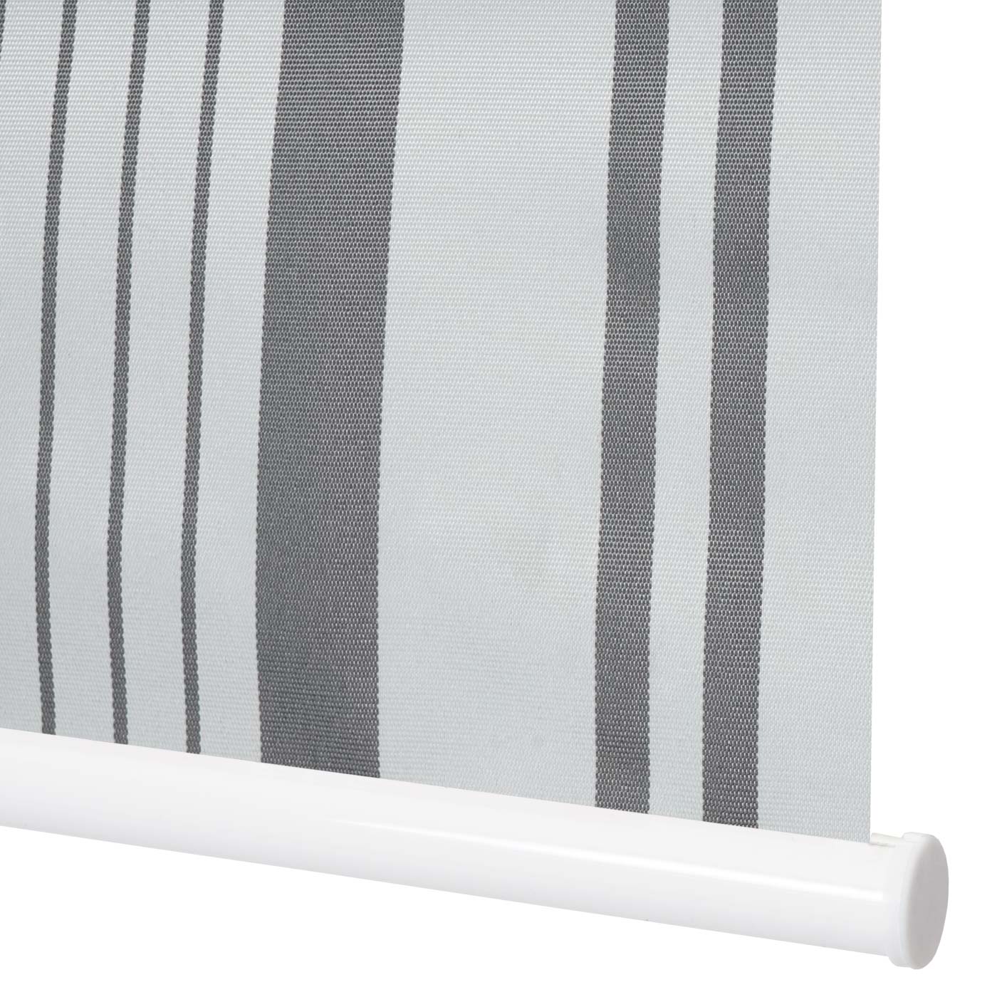Rollo MCW-D52, Fensterrollo Seitenzugrollo Jalousie, Sonnenschutz Verdunkelung blickdicht 90x230cm ~ grau/weiß
