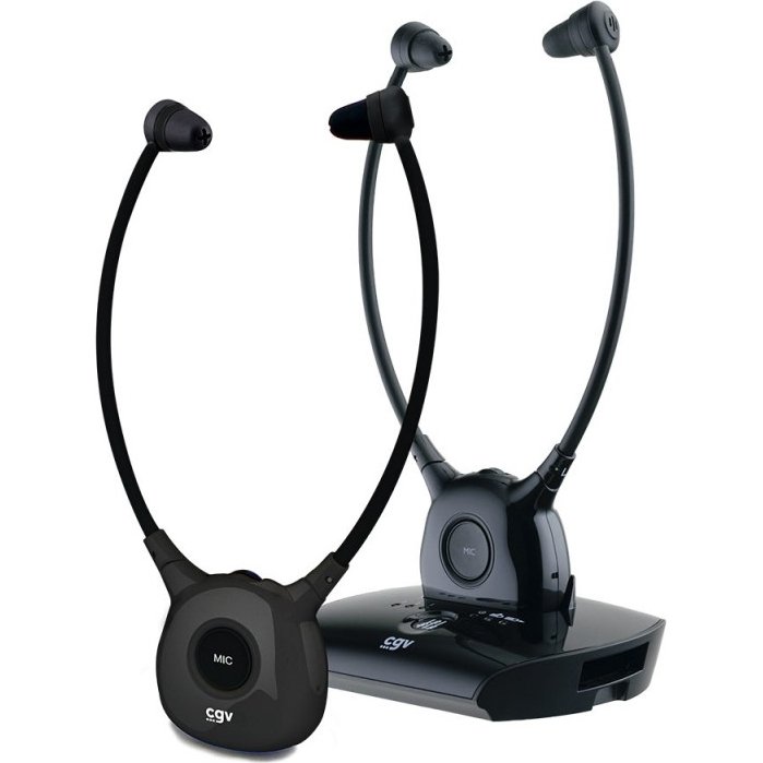 Casque TV Cgv DOLFIN ONYX Duo casques stethoscopiques TV/HiFi sans fil