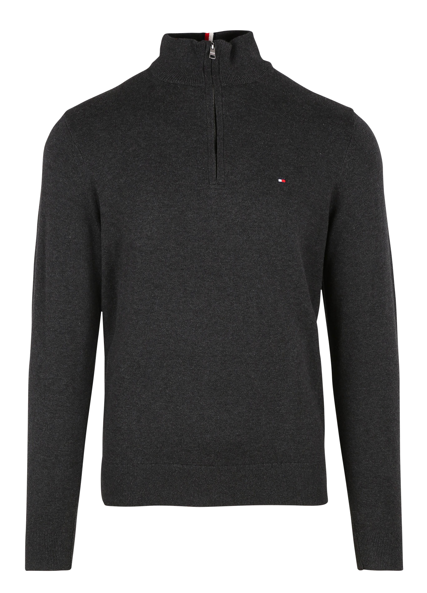 Pull col montant regular-fit en coton bio et cachemire| Gris