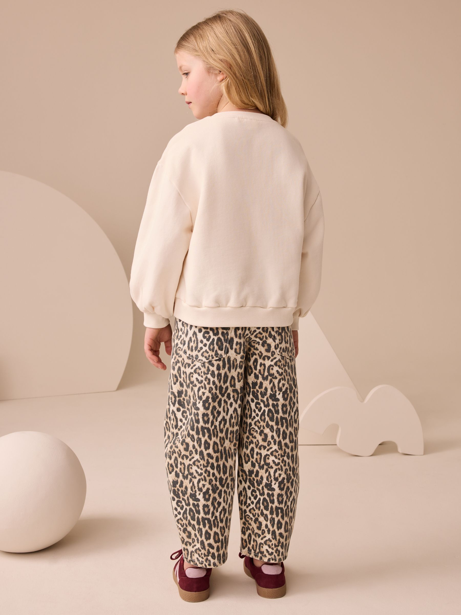 Ecru/roze eenhoornapplicatie - Sweatshirt (3 - 16 jr)