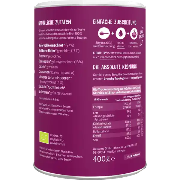 Bio Smoothie Bowl Benjamin Blaubeer