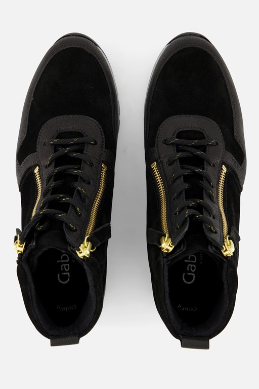 Gabor Veterboots zwart Suede