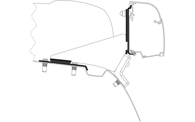 Thule Markisenadapter für Wandmontage T 4200 für Mercedes Benz  Vito/V-Class Aufstelldach