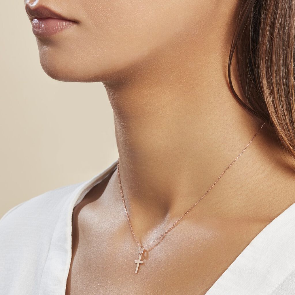Pendentif Alyssa Croix Or Rose