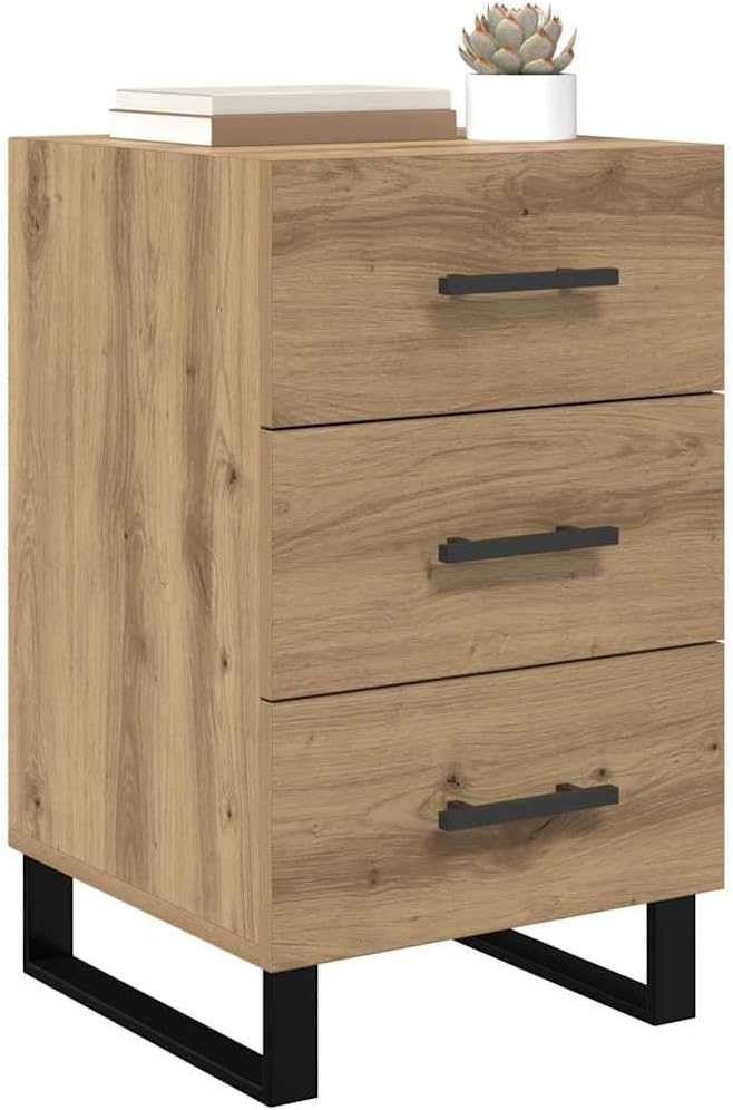 vidaXL Nachttisch Artisan-Eiche 40 x 40 x 66 cm Holzwerkstoff, Geräumiger Nachttisch, platzsparendes Holzstück, rustikaler Schlafzimmertisch, praktisch und schick NE0249309