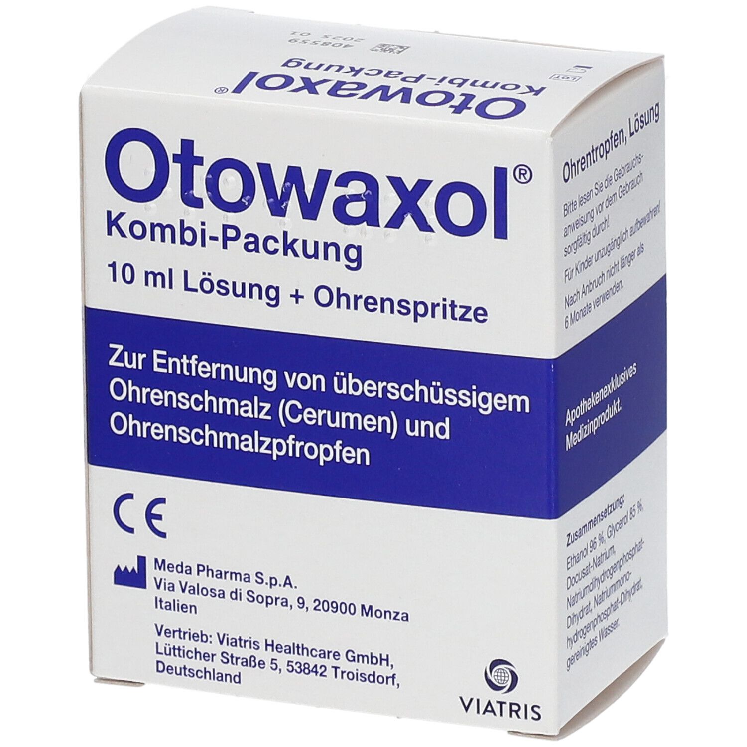 Otowaxol Kombi-Packung - Ohrenschmalzentferner zur sanften Ohrenreinigung, inkl. Ohrenspritze