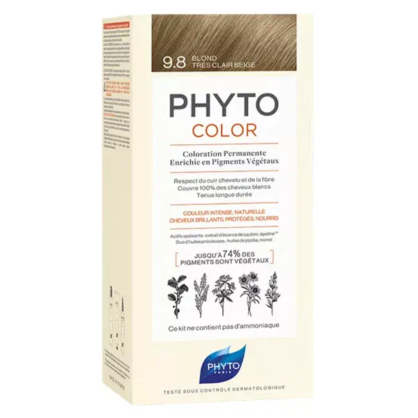 Phyto PhytoColor Coloração Permanente para Cabelo nº 9.8 Loiro Bege Muito Claro