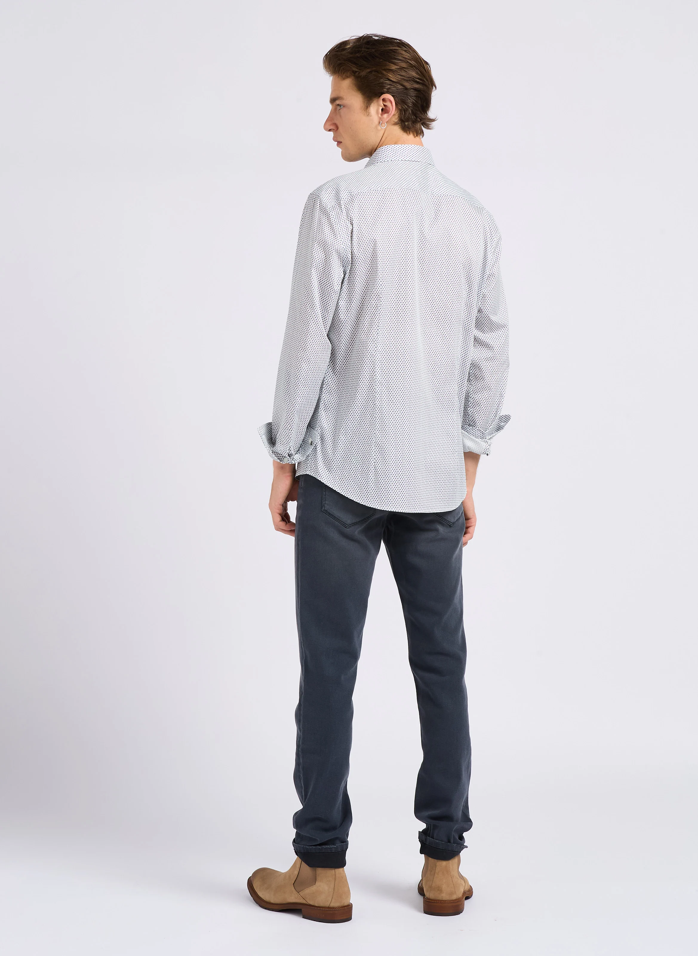 Jean slim en coton mélangé | Gris