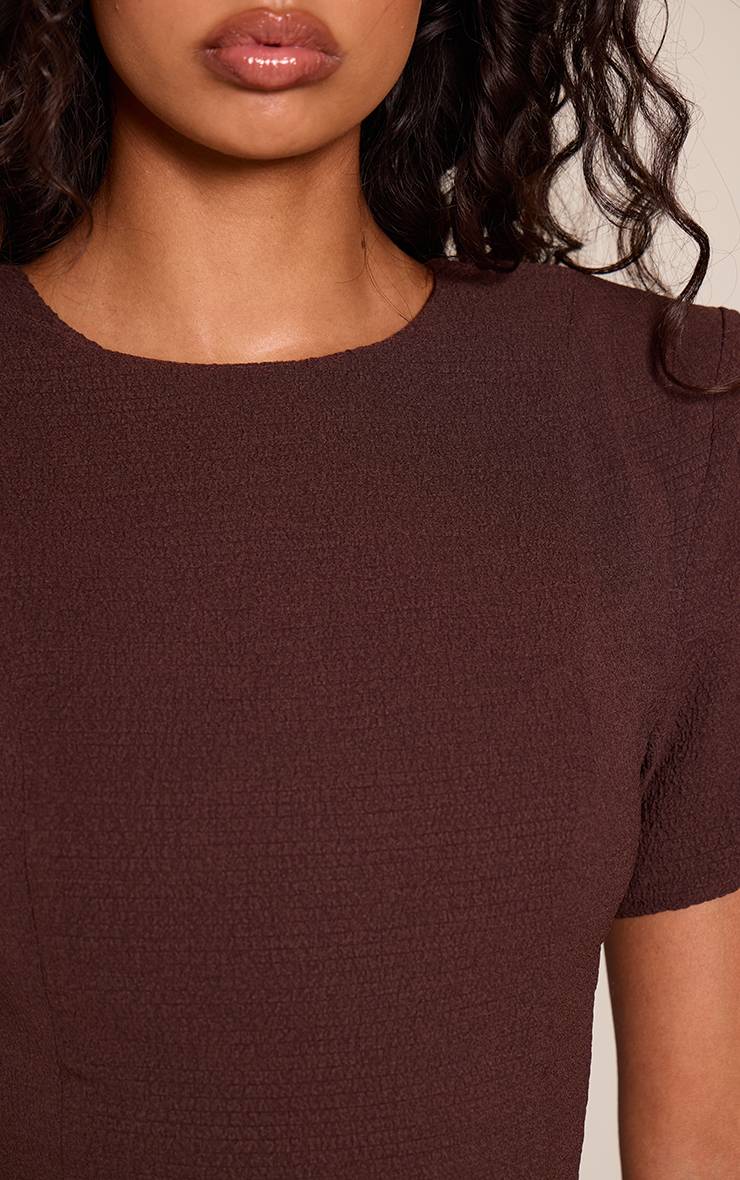 Chocolat Ensemble Coordonné T-shirt Texturé Structuré