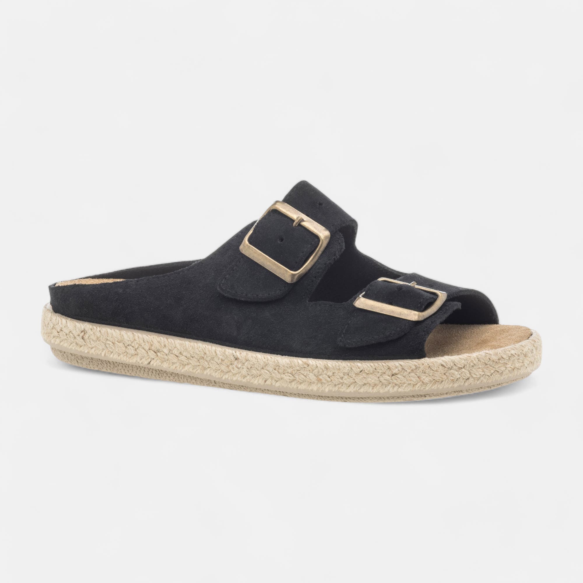 Sandales Femme en cuir noir